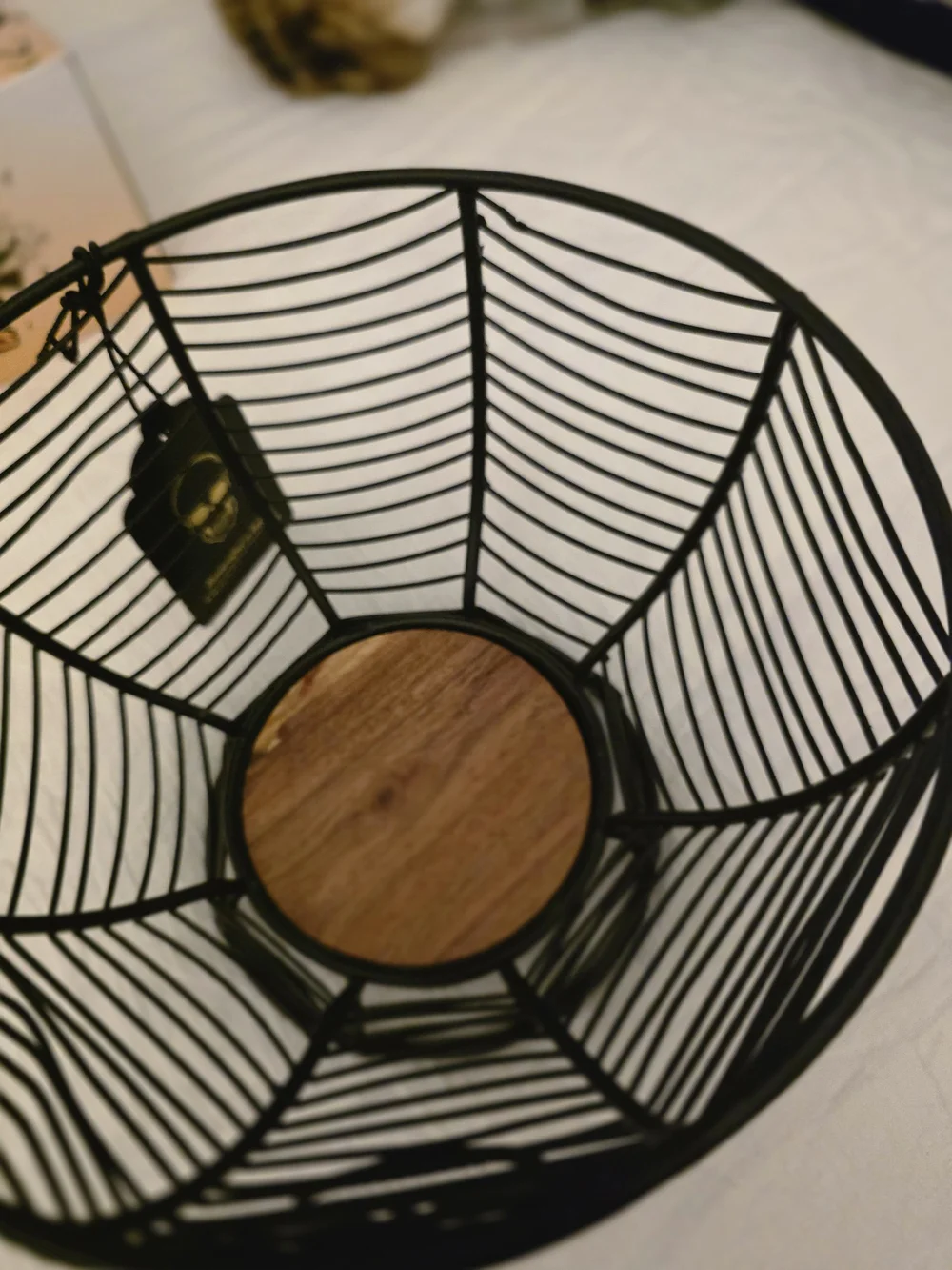 Black Metal Skull Wire Basket